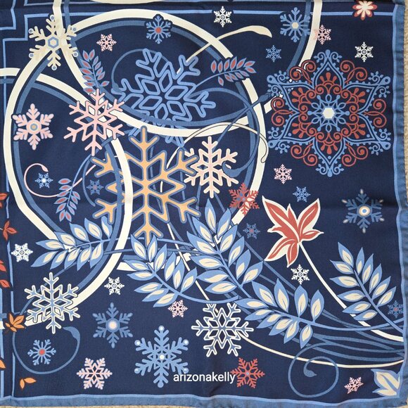 NWOT Peter Millar Silk Square Scarf *Four Seasons* Bird Butterfly Octopus - Picture 7 of 15